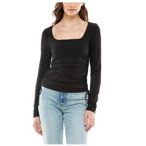5 for $25| WAYF Ruched Top in Black Size L NWT